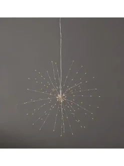 STAR Trading Lichterketten & Deko-Leuchten<3D-LED-Hängestern "Firework" in Silber - (H)45 cm