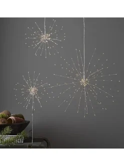 STAR Trading Lichterketten & Deko-Leuchten<3D-LED-Standstern "Firework" in Silber - (H)50 cm