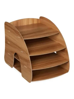 relaxdays Büro- & Schulbedarf<Dokumentenablage in Dunkelbraun - (B)25,5 x (H)27 x (T)34,5 cm