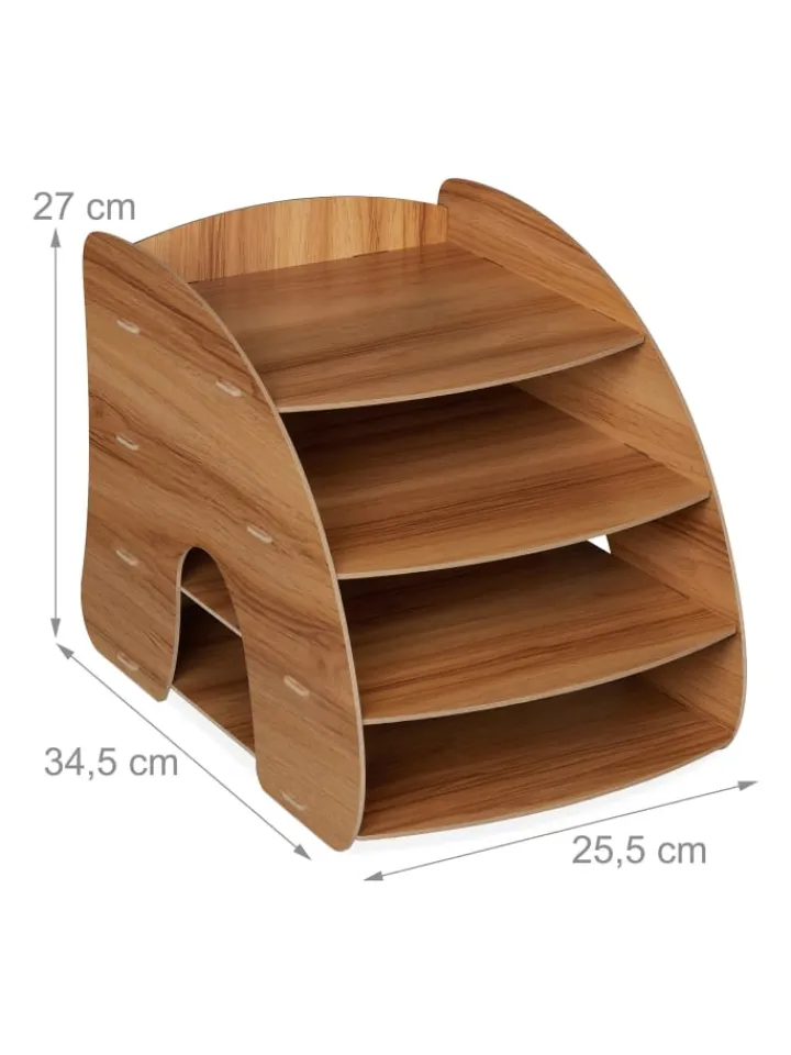 relaxdays Büro- & Schulbedarf<Dokumentenablage in Dunkelbraun - (B)25,5 x (H)27 x (T)34,5 cm