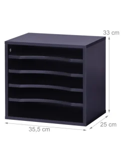 relaxdays Büro- & Schulbedarf<Dokumentenablage in Schwarz - (B)35,5 x (H)33 x (T)25 cm