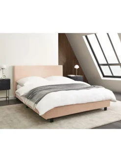 Beliani Betten & Matratzen<Doppelbett ALBI in Beige/Schwarz - (W) 155 x (H) 94 x (L) 211 cm