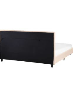 Beliani Betten & Matratzen<Doppelbett ALBI in Beige/Schwarz - (W) 155 x (H) 94 x (L) 211 cm