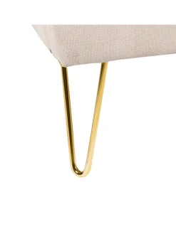 Beliani Betten & Matratzen<Doppelbett AMBILLOU in Beige/Gold - (W) 157 x (H) 126 x (L) 214 cm