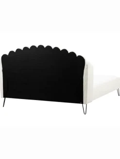Beliani Betten & Matratzen<Doppelbett AMBILLOU in Weiß/Schwarz - (W) 197 x (H) 126 x (L) 214 cm