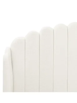 Beliani Betten & Matratzen<Doppelbett AMBILLOU in Weiß/Schwarz - (W) 197 x (H) 126 x (L) 214 cm