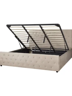 Beliani Betten & Matratzen<Doppelbett AMIENS in Beige - (W) 191 x (H) 109 x (L) 217 cm