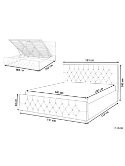 Beliani Betten & Matratzen<Doppelbett AMIENS in Beige - (W) 191 x (H) 109 x (L) 217 cm