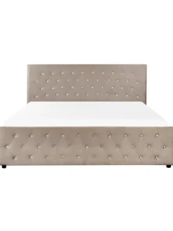 Beliani Betten & Matratzen<Doppelbett AMIENS in Beige - (W) 191 x (H) 109 x (L) 217 cm