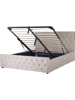 Beliani Betten & Matratzen<Doppelbett AMIENS in Beige - (W) 171 x (H) 109 x (L) 217 cm