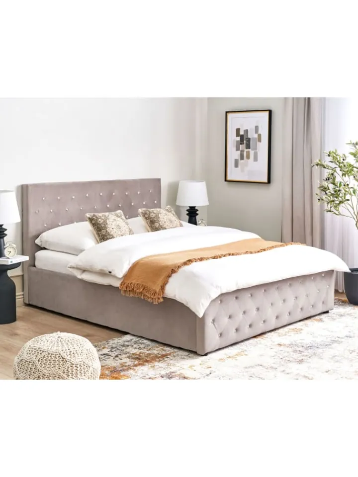 Beliani Betten & Matratzen<Doppelbett AMIENS in Beige - (W) 171 x (H) 109 x (L) 217 cm
