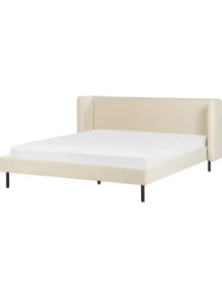 Beliani Betten & Matratzen<Doppelbett ARETTE in Beige - (W) 184 x (H) 95 x (L) 206 cm