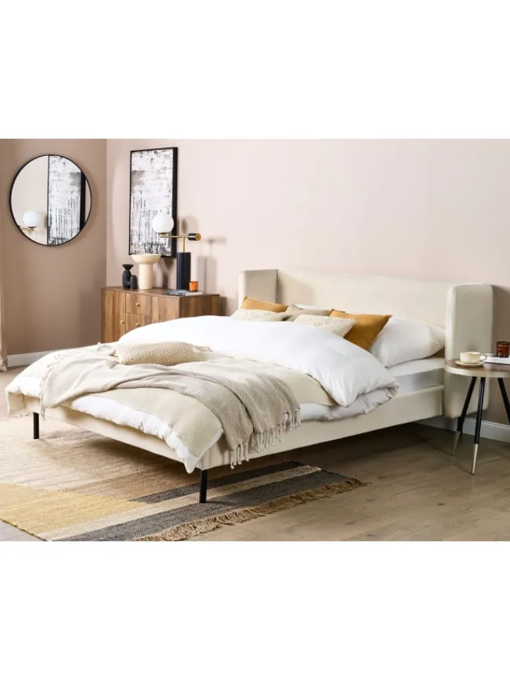Beliani Betten & Matratzen<Doppelbett ARETTE in Beige - (W) 184 x (H) 95 x (L) 206 cm