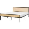Beliani Betten & Matratzen<Doppelbett AVANTON in Schwarz/Braun - (W) 165 x (H) 90 x (L) 208 cm