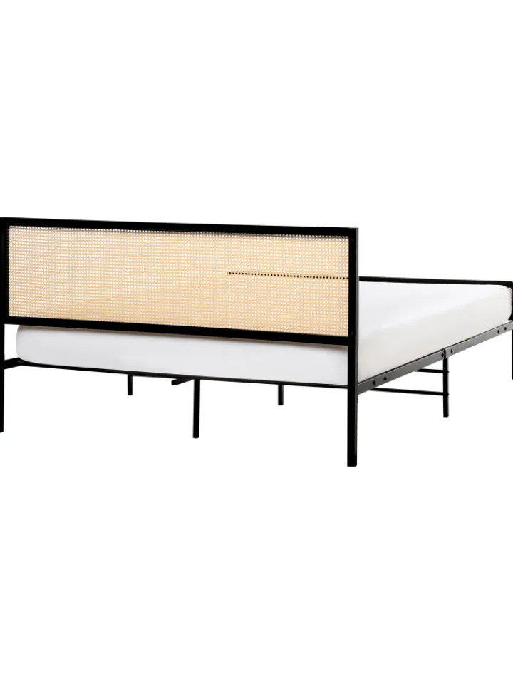 Beliani Betten & Matratzen<Doppelbett AVANTON in Schwarz/Braun - (W) 165 x (H) 90 x (L) 208 cm