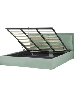 Beliani Betten & Matratzen<Doppelbett BAJONNA in Grün - (W) 204 x (H) 102 x (L) 235 cm