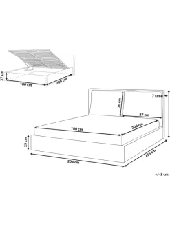 Beliani Betten & Matratzen<Doppelbett BAJONNA in Grün - (W) 204 x (H) 102 x (L) 235 cm