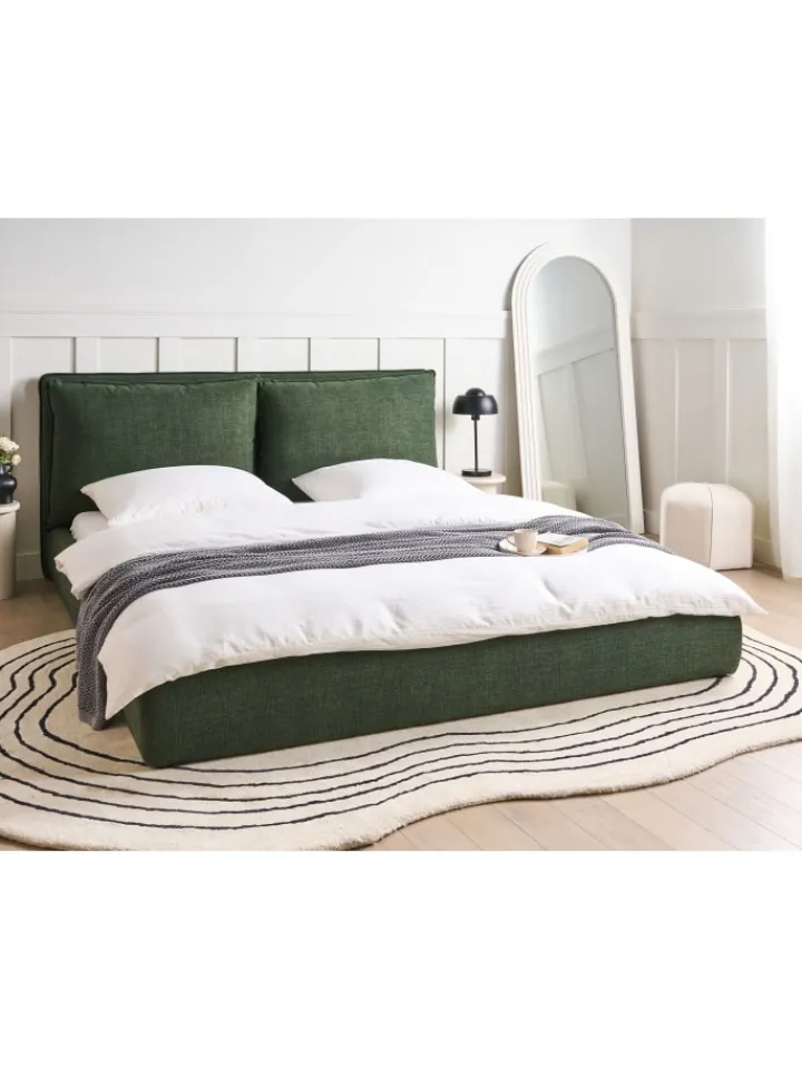 Beliani Betten & Matratzen<Doppelbett BAJONNA in Grün/Schwarz - (W) 200 x (H) 94 x (L) 235 cm