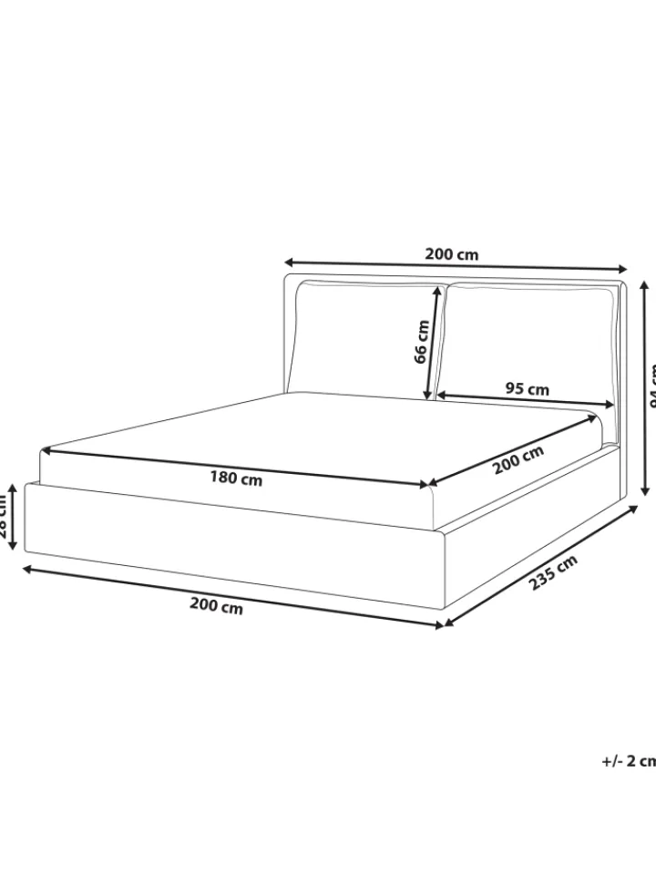 Beliani Betten & Matratzen<Doppelbett BAJONNA in Grün/Schwarz - (W) 200 x (H) 94 x (L) 235 cm