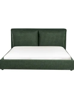 Beliani Betten & Matratzen<Doppelbett BAJONNA in Grün/Schwarz - (W) 200 x (H) 94 x (L) 235 cm