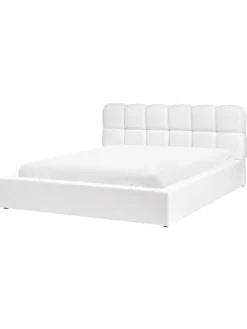 Beliani Betten & Matratzen<Doppelbett BASTON in Weiß - (W) 192 x (H) 94 x (L) 227 cm