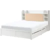 Beliani Betten & Matratzen<Doppelbett BIZOU in Weiß/Beige - (W) 168 x (H) 110 x (L) 227 cm