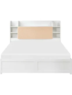Beliani Betten & Matratzen<Doppelbett BIZOU in Weiß/Beige - (W) 168 x (H) 110 x (L) 227 cm
