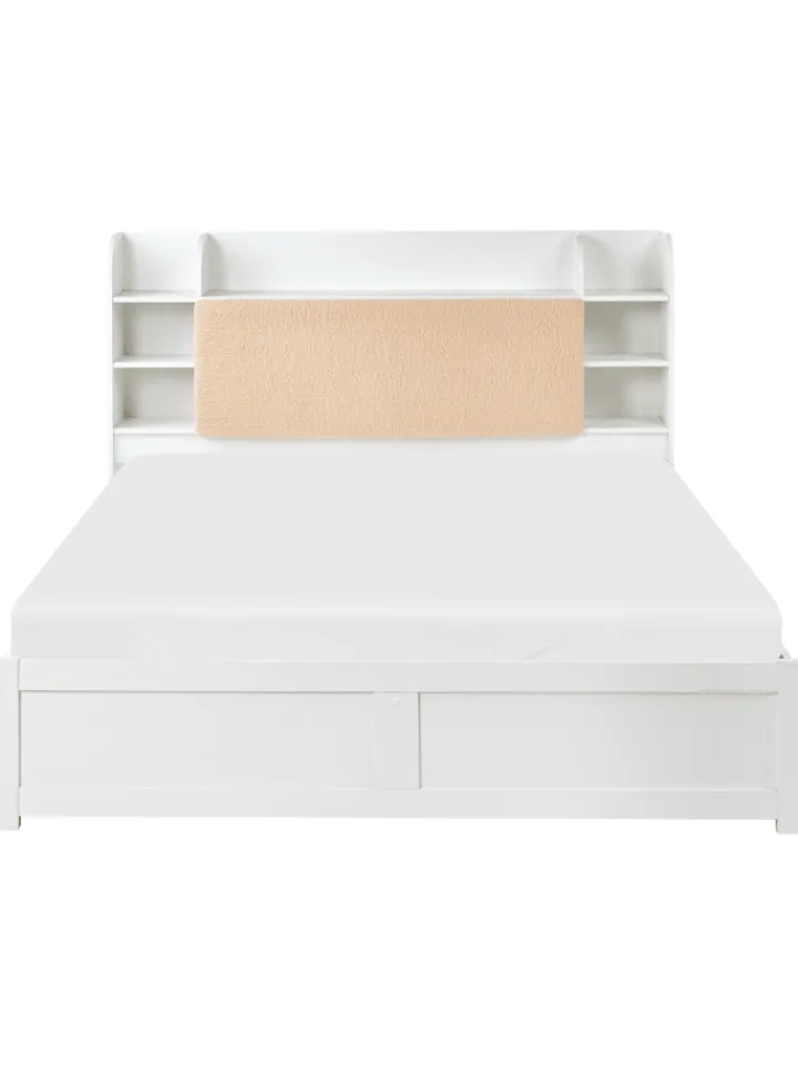 Beliani Betten & Matratzen<Doppelbett BIZOU in Weiß/Beige - (W) 168 x (H) 110 x (L) 227 cm