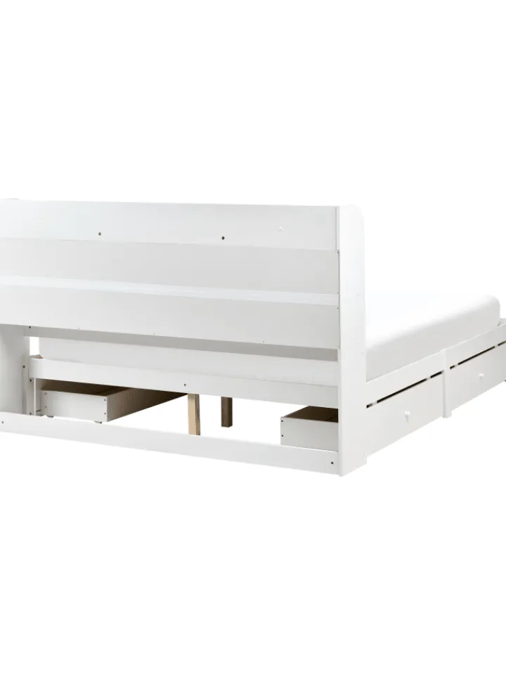 Beliani Betten & Matratzen<Doppelbett BIZOU in Weiß/Beige - (W) 168 x (H) 110 x (L) 227 cm