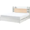Beliani Betten & Matratzen<Doppelbett BIZOU in Weiß/Beige - (W) 188 x (H) 110 x (L) 227 cm