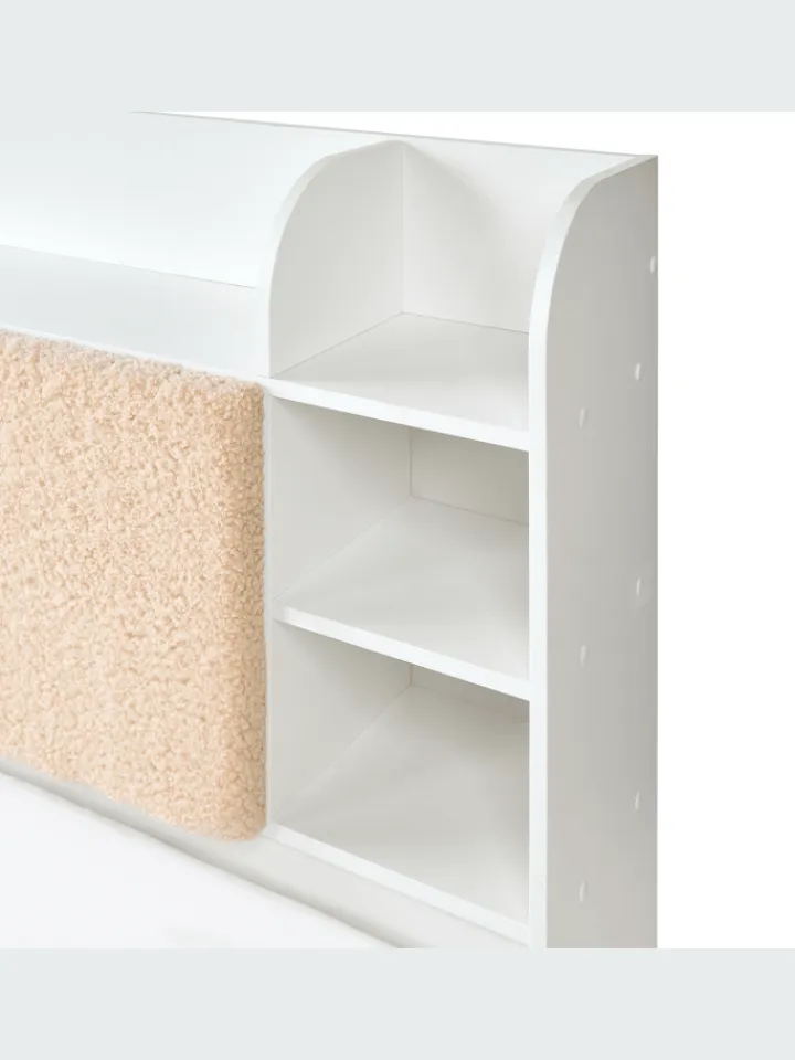 Beliani Betten & Matratzen<Doppelbett BIZOU in Weiß/Beige - (W) 188 x (H) 110 x (L) 227 cm
