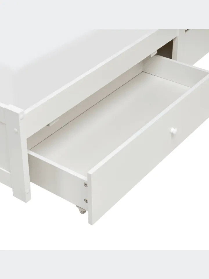 Beliani Betten & Matratzen<Doppelbett BIZOU in Weiß/Beige - (W) 188 x (H) 110 x (L) 227 cm