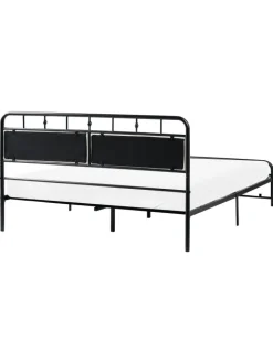 Beliani Betten & Matratzen<Doppelbett BREUILLET in Schwarz/Beige - (W) 165 x (H) 95 x (L) 207 cm