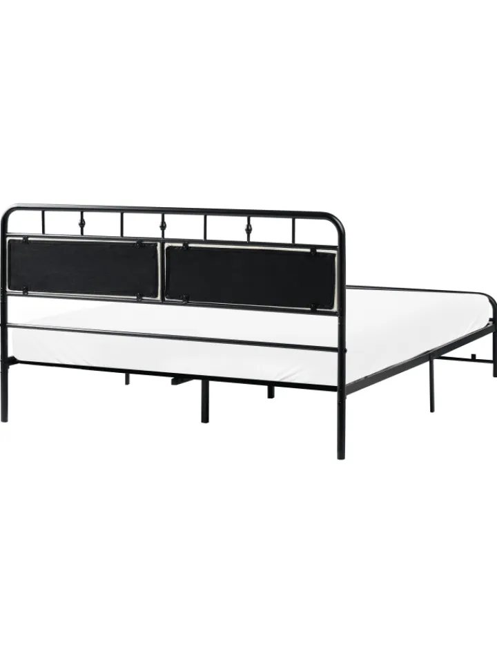 Beliani Betten & Matratzen<Doppelbett BREUILLET in Schwarz/Beige - (W) 165 x (H) 95 x (L) 207 cm