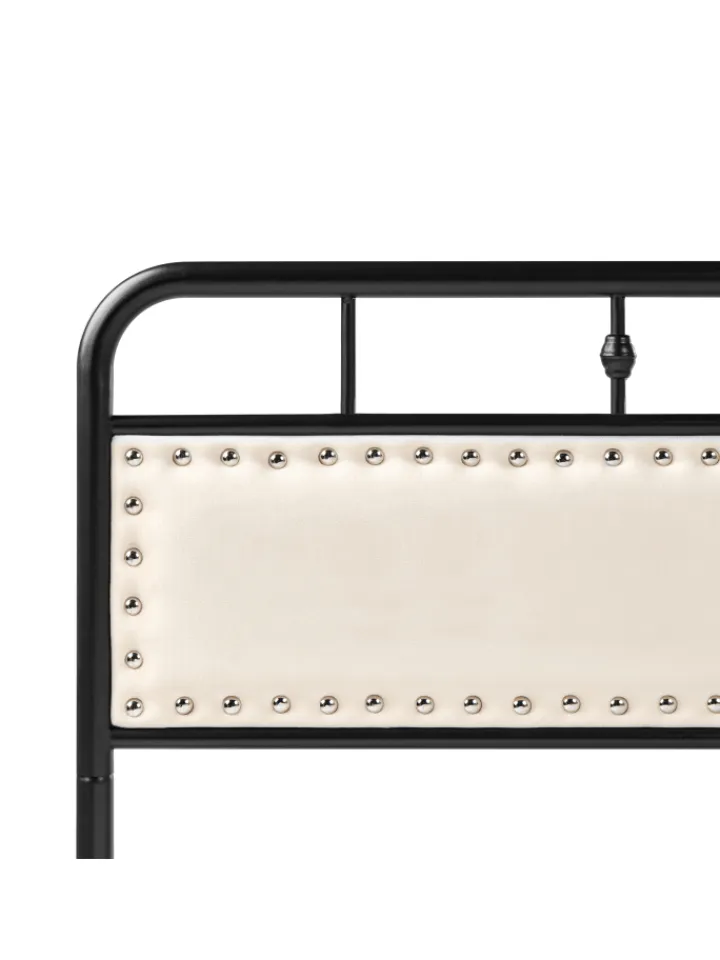 Beliani Betten & Matratzen<Doppelbett BREUILLET in Schwarz/Beige - (W) 165 x (H) 95 x (L) 207 cm