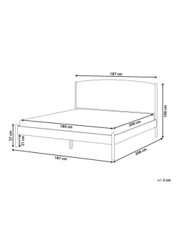 Beliani Betten & Matratzen<Doppelbett CLAIRAC in Braun - (W) 187 x (H) 100 x (L) 208 cm