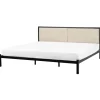 Beliani Betten & Matratzen<Doppelbett CLAMART in Schwarz/Beige - (W) 187 x (H) 85 x (L) 210 cm