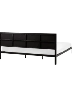 Beliani Betten & Matratzen<Doppelbett CLAMART in Schwarz/Beige - (W) 187 x (H) 85 x (L) 210 cm