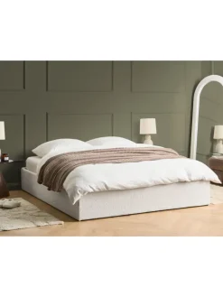 Beliani Betten & Matratzen<Doppelbett DINAN in Weiß - (W) 167 x (H) 31 x (L) 214 cm