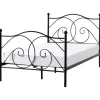 Beliani Betten & Matratzen<Doppelbett DINARD in Schwarz - (W) 127 x (H) 118 x (L) 208 cm