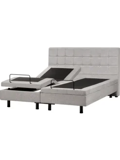 Beliani Betten & Matratzen<Doppelbett DUKE in Grau/Schwarz - (W) 161 x (H) 102 x (L) 216 cm