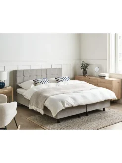 Beliani Betten & Matratzen<Doppelbett DUKE in Grau/Schwarz - (W) 161 x (H) 102 x (L) 216 cm