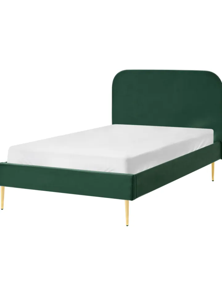Beliani Betten & Matratzen<Doppelbett FLAYAT in Grün/Gold - (W) 133 x (H) 109 x (L) 215 cm