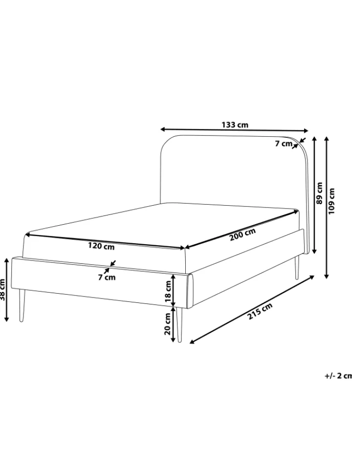Beliani Betten & Matratzen<Doppelbett FLAYAT in Grün/Gold - (W) 133 x (H) 109 x (L) 215 cm