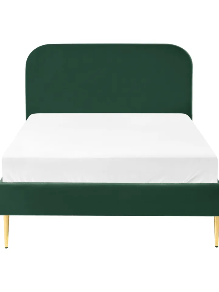 Beliani Betten & Matratzen<Doppelbett FLAYAT in Grün/Gold - (W) 133 x (H) 109 x (L) 215 cm