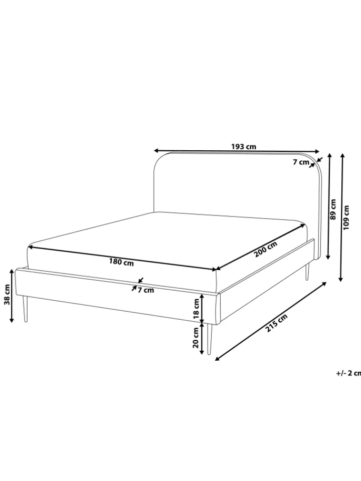 Beliani Betten & Matratzen<Doppelbett FLAYAT in Orange/Schwarz - (W) 193 x (H) 109 x (L) 215 cm