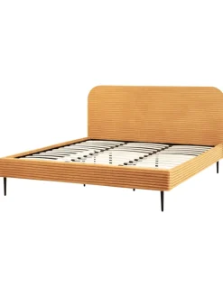 Beliani Betten & Matratzen<Doppelbett FLAYAT in Orange/Schwarz - (W) 193 x (H) 109 x (L) 215 cm