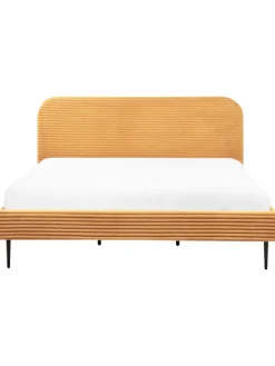 Beliani Betten & Matratzen<Doppelbett FLAYAT in Orange/Schwarz - (W) 193 x (H) 109 x (L) 215 cm