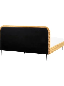 Beliani Betten & Matratzen<Doppelbett FLAYAT in Orange/Schwarz - (W) 193 x (H) 109 x (L) 215 cm