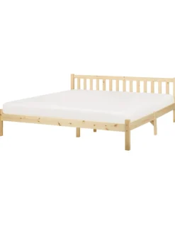 Beliani Betten & Matratzen<Doppelbett FLORAC in Braun - (W) 187 x (H) 70 x (L) 208 cm